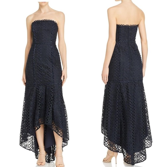 Keepsake The Label Lovable Strapless Lace High-low Evening Maxi Gown Dress Small - Picture 4 of 16